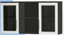 Антресоль большая с двумя стеклодверями ДЛЯ ГОСТИНОЙ АБС-2 Венге/Дуб выбеленный в Марьяновке - maryanovka.katalogmebeli.com | фото
