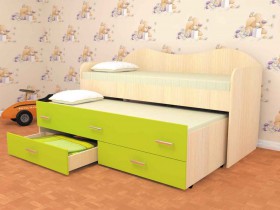 Кровать детская Нимфа двухместная 2.0 Венге/Дуб молочный в Марьяновке - maryanovka.katalogmebeli.com | фото 2