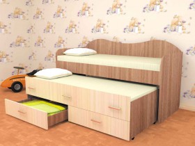 Кровать детская Нимфа двухместная 2.0 Венге/Дуб молочный в Марьяновке - maryanovka.katalogmebeli.com | фото 3