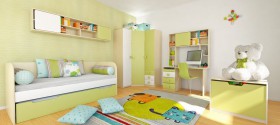 Детская комната Эппл (Зеленый/Белый/корпус Клен) в Марьяновке - maryanovka.katalogmebeli.com | фото 5