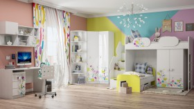 Детская комната Флер (Белый/корпус Выбеленное дерево) в Марьяновке - maryanovka.katalogmebeli.com | фото 3