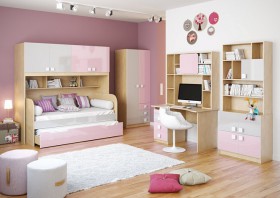 Детская комната Грэйси (Розовый/Серый/корпус Клен) в Марьяновке - maryanovka.katalogmebeli.com | фото 2