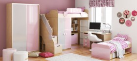 Детская комната Грэйси (Розовый/Серый/корпус Клен) в Марьяновке - maryanovka.katalogmebeli.com | фото 5