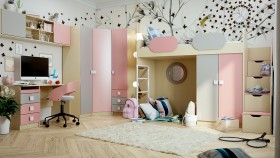 Детская комната Грэйси (Розовый/Серый/корпус Клен) в Марьяновке - maryanovka.katalogmebeli.com | фото