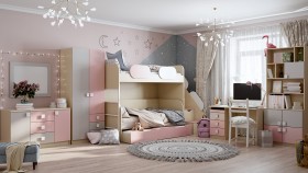 Детская комната Грэйси (Розовый/Серый/корпус Клен) в Марьяновке - maryanovka.katalogmebeli.com | фото 12