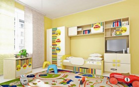 Детская комната Клаксон (Бежевый/корпус Клен) в Марьяновке - maryanovka.katalogmebeli.com | фото 2