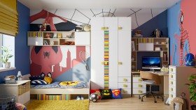 Детская комната Клаксон без машинок (Белый/корпус Клен) в Марьяновке - maryanovka.katalogmebeli.com | фото