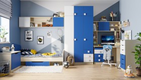 Детская комната Скай (Синий/Белый/корпус Клен) в Марьяновке - maryanovka.katalogmebeli.com | фото 1