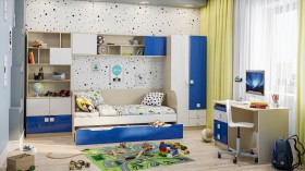 Детская комната Скай Люкс (Синий/Белый/корпус Клен) в Марьяновке - maryanovka.katalogmebeli.com | фото 1