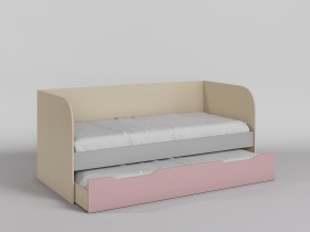 Диван-кровать Грэйси (Розовый/Серый/корпус Клен) в Марьяновке - maryanovka.katalogmebeli.com | фото
