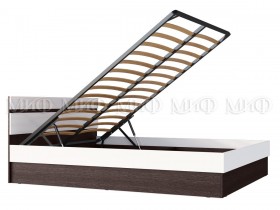 Ким кровать с подъемным механизмом 1,6 (Венге/белый глянец) в Марьяновке - maryanovka.katalogmebeli.com | фото 2