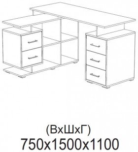 Компьютерный стол угловой СКМУ-3 белый в Марьяновке - maryanovka.katalogmebeli.com | фото 2