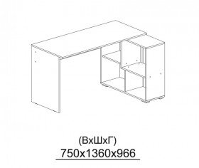 Компьютерный стол угловой СКМУ-3 дуб сонома/белый в Марьяновке - maryanovka.katalogmebeli.com | фото 3