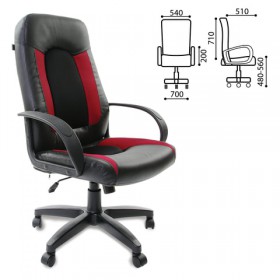 Кресло офисное BRABIX Strike EX-525 (черно-красный) в Марьяновке - maryanovka.katalogmebeli.com | фото