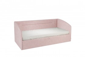 Кровать 0.9 Альба Софа (Нежно-розовый велюр) в Марьяновке - maryanovka.katalogmebeli.com | фото
