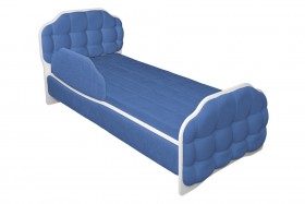 Кровать 170 Атлет 29 Синий (мягкий бортик) в Марьяновке - maryanovka.katalogmebeli.com | фото
