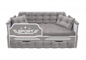 Кровать 170 серии Спорт 1 ящик 45 Серый (подушки) в Марьяновке - maryanovka.katalogmebeli.com | фото