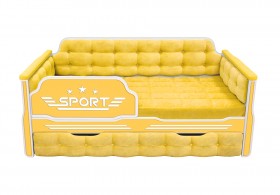 Кровать 170 серии Спорт 1 ящик 74 Жёлтый (мягкие боковые накладки) в Марьяновке - maryanovka.katalogmebeli.com | фото 1