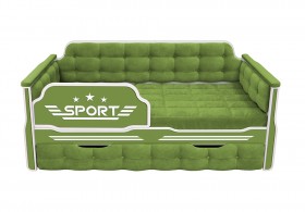 Кровать 170 серии Спорт 1 ящик 76 Зелёный (мягкие боковые накладки) в Марьяновке - maryanovka.katalogmebeli.com | фото