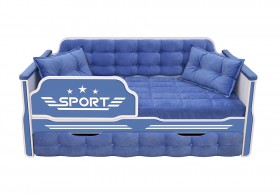 Кровать 170 серии Спорт 1 ящик 85 Синий (подушки) в Марьяновке - maryanovka.katalogmebeli.com | фото