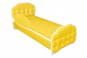 Кровать 180 Атлет 74 жёлтый (мягкий бортик) в Марьяновке - maryanovka.katalogmebeli.com | фото