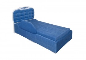 Кровать 190 Атлет Lux 29 Синий (мягкий бортик) в Марьяновке - maryanovka.katalogmebeli.com | фото