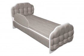 Кровать 190 Атлет Lux 96 Серый (мягкий бортик) в Марьяновке - maryanovka.katalogmebeli.com | фото