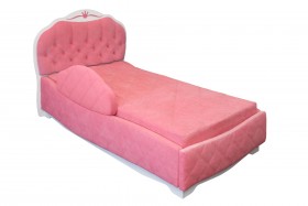 Кровать 190 Гармония Lux 36 Розовый (мягкий бортик) в Марьяновке - maryanovka.katalogmebeli.com | фото
