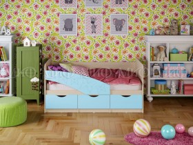 Кровать Бабочки 1,6м (Голубой матовый) в Марьяновке - maryanovka.katalogmebeli.com | фото