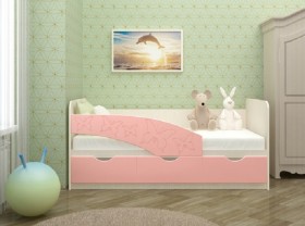 Кровать Бабочки 1,6м (Розовый металлик) в Марьяновке - maryanovka.katalogmebeli.com | фото 1