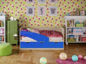 Кровать Бабочки 1,6м (Синий матовый) в Марьяновке - maryanovka.katalogmebeli.com | фото
