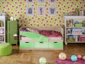 Кровать Бабочки 2,0м (Салатовый металлик) в Марьяновке - maryanovka.katalogmebeli.com | фото
