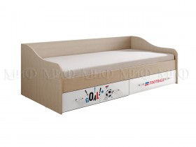 Кровать Boy Вега 0,9 м (Дуб беленый/Белый глянец/фотопечать) в Марьяновке - maryanovka.katalogmebeli.com | фото