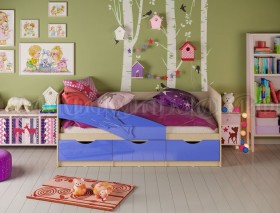 Кровать детская 1,6м Дельфин (Синий металлик) в Марьяновке - maryanovka.katalogmebeli.com | фото