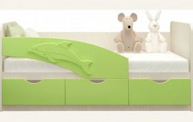 Кровать детская 1,8м Дельфин (Салатовый металлик) в Марьяновке - maryanovka.katalogmebeli.com | фото