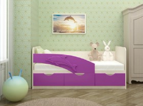 Кровать детская 1,6м Дельфин (Розовый металлик) в Марьяновке - maryanovka.katalogmebeli.com | фото 8