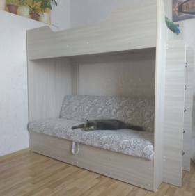 Кровать двухъярусная с диваном (Беленый дуб) в Марьяновке - maryanovka.katalogmebeli.com | фото