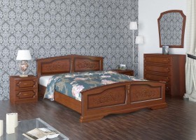 Кровать Елена из массива сосны 1200*2000 Орех в Марьяновке - maryanovka.katalogmebeli.com | фото