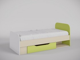 Кровать Эппл 1650х750 (Зеленый/Белый/корпус Клен) в Марьяновке - maryanovka.katalogmebeli.com | фото