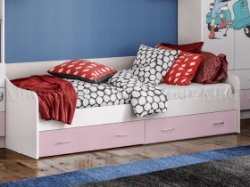 Кровать Fashion-1 Вега 0,9 м (Белый/Розовый) в Марьяновке - maryanovka.katalogmebeli.com | фото