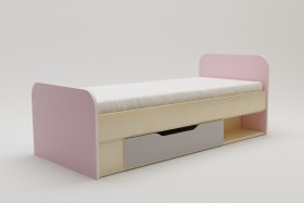 Кровать Грэйси 1650х750 (Розовый/Серый/корпус Клен) в Марьяновке - maryanovka.katalogmebeli.com | фото 2