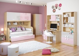 Кровать Грэйси 1650х750 (Розовый/Серый/корпус Клен) в Марьяновке - maryanovka.katalogmebeli.com | фото 3