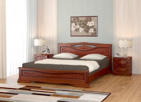 Кровать Карина-7 из массива сосны 1400*2000 Орех в Марьяновке - maryanovka.katalogmebeli.com | фото