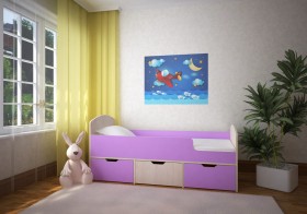 Кровать Малыш-мини Дуб молочный/Ирис в Марьяновке - maryanovka.katalogmebeli.com | фото