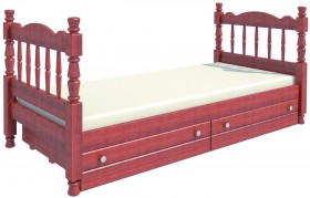Кровать одинарная Аленка из массива сосны 800*1890 Орех в Марьяновке - maryanovka.katalogmebeli.com | фото 2
