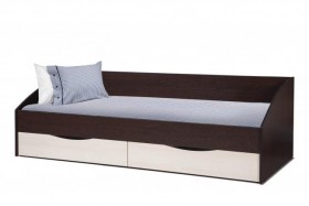 Кровать одинарная "Фея - 3" (симметричная) New (венге / вудлайн кремовый / ДВПО: белый) в Марьяновке - maryanovka.katalogmebeli.com | фото