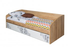 Кровать с 2 ящиками «Оксфорд» (Ривьера/Белый с рисунком) в Марьяновке - maryanovka.katalogmebeli.com | фото 3