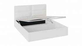 Кровать «Глосс» с мягкой обивкой и подъемным механизмом тип 1 (1400) (Белая) в Марьяновке - maryanovka.katalogmebeli.com | фото 2
