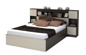 Кровать с прикроватным блоком КР 552 Спальня Basya (венге/белфорт) в Марьяновке - maryanovka.katalogmebeli.com | фото
