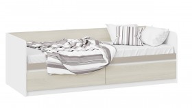 Кровать «Сканди» с 2 ящиками Дуб Гарден/Белый/Глиняный серый в Марьяновке - maryanovka.katalogmebeli.com | фото 1